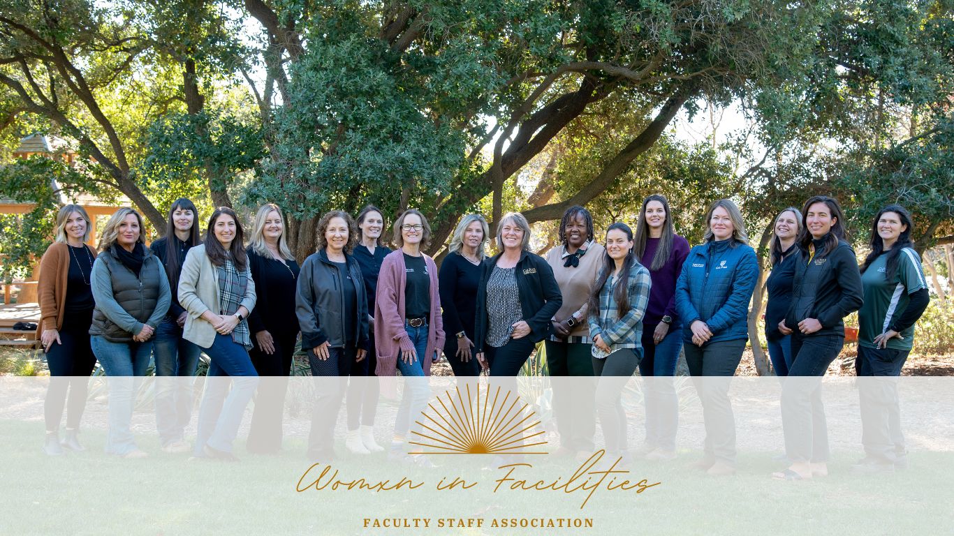 Womxn in Facilities FSA group gathered outdoors