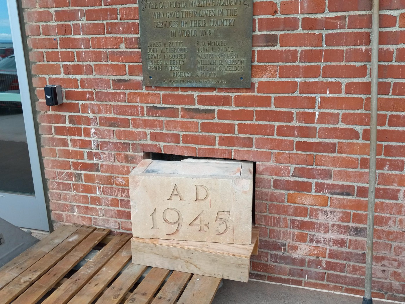 Mayo Hall cornerstone