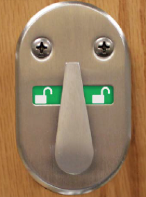 lockset type-a flip lock in the open position