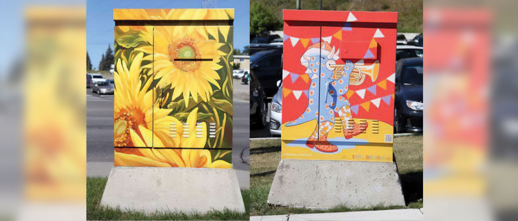 Pretty utility boxes painted