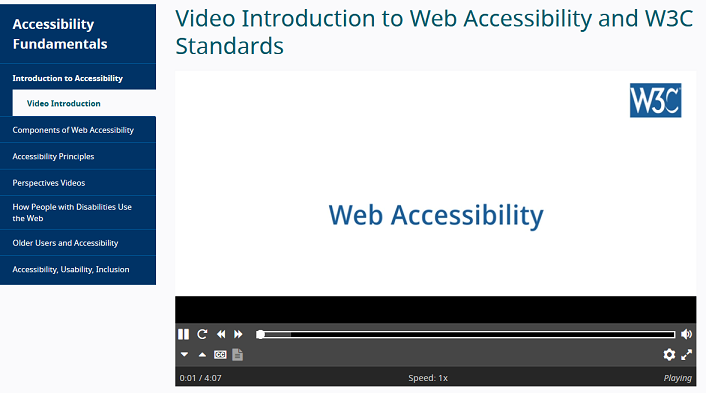 Video Introduction to Web Accessibility and W3C Standards