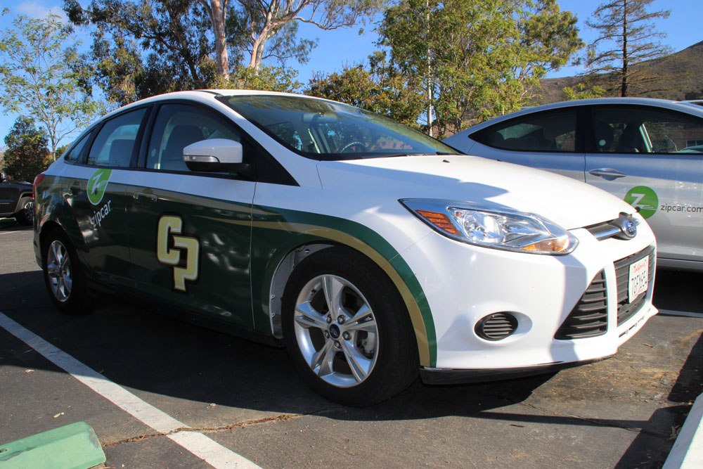 Zipcar branded with Cal Poly