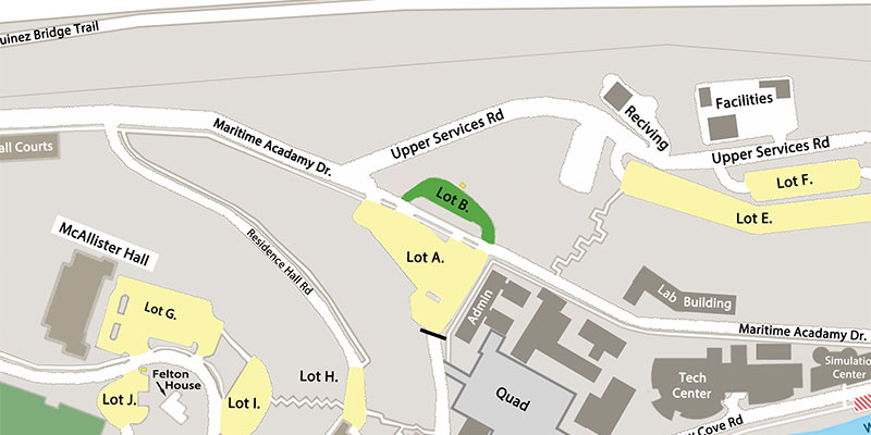 Parking map for Lot B — Across from Admin