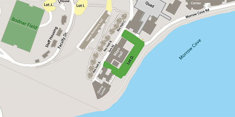 Parking map for Lot D — Dining Center