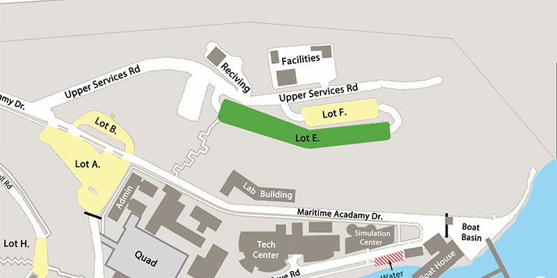 Parking map for Lot E — Facilities Drive