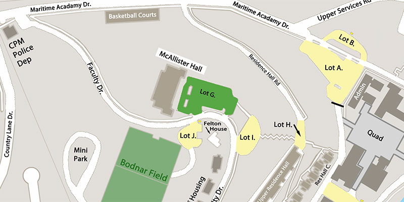 Parking map for Lot G — McAllister