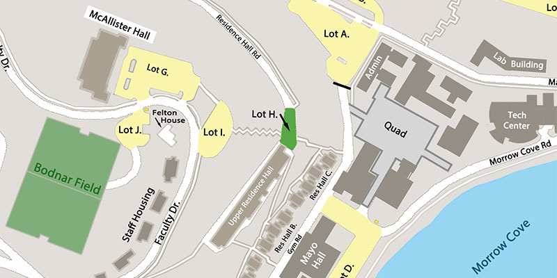 Parking map for Lot H — Upper Res