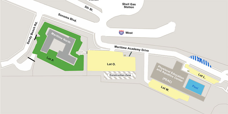 Parking map for Lot P — Maritime Academy North