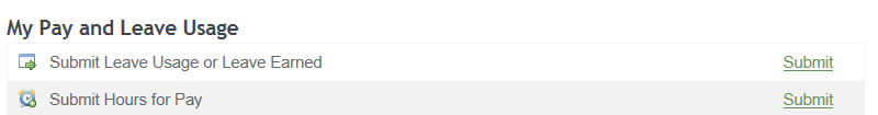 My Cal Poly Portal, My Pay and Leave Usage Section Example